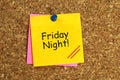 Friday night sticky Royalty Free Stock Photo