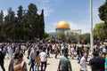 Friday in the old city of Jerusalem - Palestine: 22 April 2022. Ramadan in the world. Muslim prayers at courtyard of