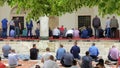 Friday Ramadan pray/Sarajevo, Bosnia and Herzegovina, May 15, 2020. Muslims are taking the weekly prayer jumu`a, during Ramadan Royalty Free Stock Photo