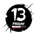 Friday the 13th calendar Illustration Suitable For Greeting Card, Poster Or T-shirt Printing