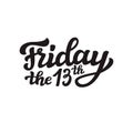 Friday the 13th. Vector calligraphy