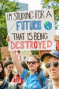 TORONTO, ONTARIO, CANADA - SEPTEMBER 27, 2019: `Fridays for Future` climate change protest. Royalty Free Stock Photo