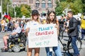 TORONTO, ONTARIO, CANADA - SEPTEMBER 27, 2019: `Fridays for Future` climate change protest. Royalty Free Stock Photo