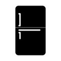 Fridge black vector icon on white background Royalty Free Stock Photo