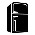 Fridge black vector icon on white background Royalty Free Stock Photo