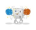 Fridge cheerleader cartoon. cartoon mascot vector Royalty Free Stock Photo