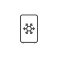 Fridge cooling line outline icon