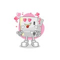 Fridge fallin love vector. cartoon character Royalty Free Stock Photo