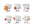 Fridge food set character. cartoon mascot vector