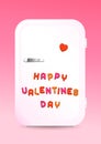 Fridge greeting card HAPPY VALENTINES DAY sign