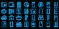 Fridge icons set vector neon Royalty Free Stock Photo