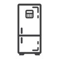 Fridge line icon, refrigerator and appliance