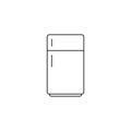 Fridge line icon, refrigerator outline vector