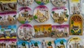 fridge magnets as souvenirs can be found at Al-Husn Souq in Salalah Royalty Free Stock Photo