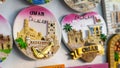 fridge magnets as souvenirs can be found at Al-Husn Souq in Salalah Royalty Free Stock Photo