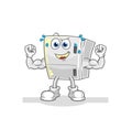 Fridge muscular cartoon. cartoon mascot vector