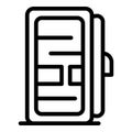 Fridge with open door icon, outline style