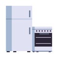 Fridge and oven kitchen appliances isolated icon Royalty Free Stock Photo
