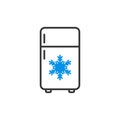 Fridge refrigerator icon in flat style. Freezer container vector