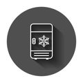 Fridge refrigerator icon in flat style. Freezer container vector Royalty Free Stock Photo