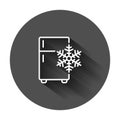 Fridge refrigerator icon in flat style. Freezer container vector Royalty Free Stock Photo