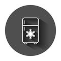 Fridge refrigerator icon in flat style. Freezer container vector Royalty Free Stock Photo