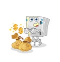 Fridge refuse money illustration. character vector Royalty Free Stock Photo
