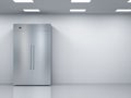 Fridge with side by side doors in empty room Royalty Free Stock Photo