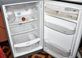 An empty fridge, as many are found in different homes due to the coronavirus pandemic.