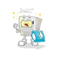 Fridge yawn character. cartoon mascot vector