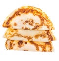 Fried american pancakes on white background