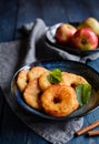 Fried apple rings in a batter Royalty Free Stock Photo