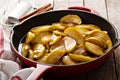 Fried apples in a cast iron skillet Royalty Free Stock Photo