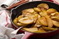 Fried apples in a cast iron skillet Royalty Free Stock Photo