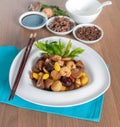Fried assorted five kind of Chinese nuts Royalty Free Stock Photo