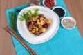 Fried assorted five kind of Chinese nuts Royalty Free Stock Photo
