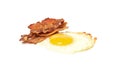 Fried bacon and egg, isolated on white background, png Royalty Free Stock Photo