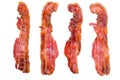 Fried Bacon isolated on white Royalty Free Stock Photo