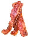 Fried Bacon isolated on white Royalty Free Stock Photo