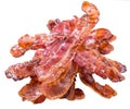 Fried Bacon isolated on white Royalty Free Stock Photo