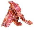Fried Bacon isolated on white Royalty Free Stock Photo