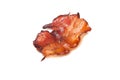 Fried bacon rashers isolated on white background Royalty Free Stock Photo