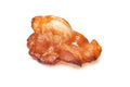 Fried bacon rashers isolated on white background Royalty Free Stock Photo
