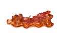 Fried bacon rashers isolated on white background Royalty Free Stock Photo