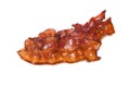 Fried bacon rashers isolated on white background Royalty Free Stock Photo