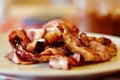 Fried bacon strips Royalty Free Stock Photo