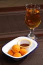 Fried balls of cheese. Deep Fried Breaded Cheese.