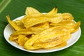 Fried banana chips. Royalty Free Stock Photo
