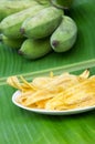 Fried banana chips. Royalty Free Stock Photo