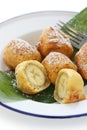 Fried banana fritters , pisang goreng Royalty Free Stock Photo